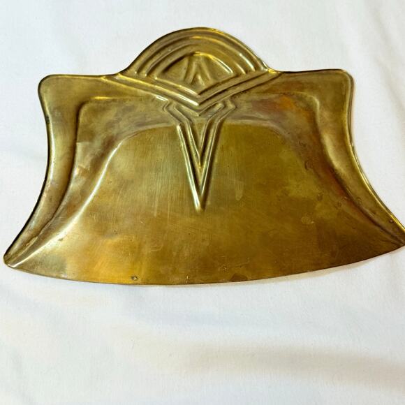 Vintage Art Deco Brass Buttler Set Crumb Catcher And Brush - Picture 6 of 6